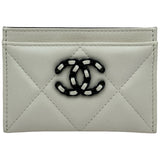 シャネル CHANEL CHANEL 19 ココマークカードホルダー AP1167 31番台 ホワイト ブラック金具 ラムスキン レディース カードケース