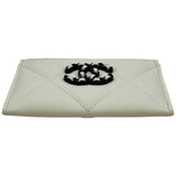 シャネル CHANEL CHANEL 19 ココマークカードホルダー AP1167 31番台 ホワイト ブラック金具 ラムスキン レディース カードケース