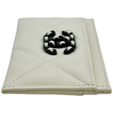 シャネル CHANEL CHANEL 19 ココマークカードホルダー AP1167 31番台 ホワイト ブラック金具 ラムスキン レディース カードケース