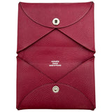エルメス HERMES カルヴィ □O刻印 ルビー シルバー金具 エプソン レディース カードケース