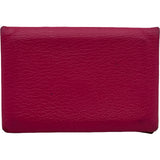 エルメス HERMES カルヴィ □N刻印 ローズショッキング シルバー金具 シェーブル レディース カードケース
