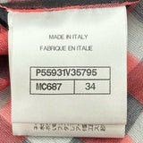 シャネル CHANEL シアーチェック半袖シャツ P55931 レッド コットン レディース ブラウス