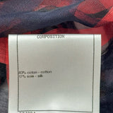 シャネル CHANEL シアーチェック半袖シャツ P55931 レッド コットン レディース ブラウス