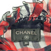シャネル CHANEL シアーチェック半袖シャツ P55931 レッド コットン レディース ブラウス