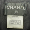 シャネル CHANEL パールボタンノースリーブワンピース P46193 ブラック シルク レディース ワンピース