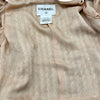 シャネル CHANEL カメリアボタンツイードジャケット P44989 ピンク シルク レディース ノーカラージャケット