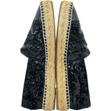 シャネル CHANEL ココマークスパンコールエスパドリーユスリッポン G29762 ブラック レディース スリッポン