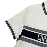 クリスチャン・ディオール Christian Dior フロントロゴ半袖ポロシャツ 143T10A4047 ホワイト コットン レディース ポロシャツ