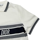 クリスチャン・ディオール Christian Dior フロントロゴ半袖ポロシャツ 143T10A4047 ホワイト コットン レディース ポロシャツ