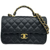 シャネル CHANEL マトラッセ トップハンドルスモールフラップ AS5702 ブラック ゴールド金具 キャビアスキン レディース ショルダーバッグ