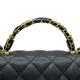 シャネル CHANEL マトラッセ トップハンドルスモールフラップ AS5702 ブラック ゴールド金具 キャビアスキン レディース ショルダーバッグ