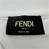 フェンディ FENDI ロゴ刺繍半袖ポロシャツ FY0985 ホワイト コットン メンズ ポロシャツ
