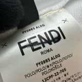 フェンディ FENDI ロゴ刺繍半袖ポロシャツ FY0985 ホワイト コットン メンズ ポロシャツ
