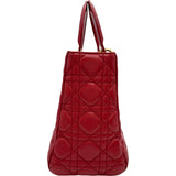 クリスチャン・ディオール Christian Dior レディディオール ミディアム レッド ゴールド金具 ラムスキン レディース ショルダーバッグ