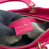 クリスチャン・ディオール Christian Dior レディディオール ラージ ピンク ゴールド金具 ラムスキン レディース ショルダーバッグ