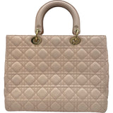 クリスチャン・ディオール Christian Dior レディディオールラージ ピンク ゴールド金具 ラムスキン レディース ショルダーバッグ