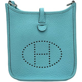 エルメス HERMES エヴリンTPM T刻印 ブルーアトール シルバー金具 トリヨン レディース ショルダーバッグ