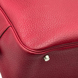 エルメス HERMES プリュム32 □G刻印 ルージュヴィフ シルバー金具 フィヨルド レディース ハンドバッグ