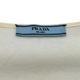 プラダ PRADA トライアングルロゴ 長袖カットソー 134619 ホワイト コットン レディース カットソー