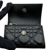 クリスチャン・ディオール Christian Dior My Dior Glycine ウォレット S09660NMJ_M900 ブラック ゴールド金具 ラムスキン レディース 三つ折り財布