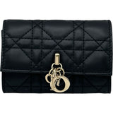 クリスチャン・ディオール Christian Dior My Dior Glycine ウォレット S09660NMJ_M900 ブラック ゴールド金具 ラムスキン レディース 三つ折り財布