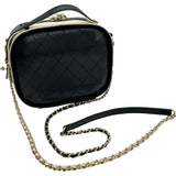 シャネル CHANEL マトラッセ2WAYチェーンショルダー 27番台 ブラック/アイボリー ゴールド金具 カーフスキン レディース ショルダーバッグ