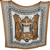 エルメス HERMES カレジェアン140 四輪車の車輪 マルチカラー カシミヤ/シルク レディース スカーフ