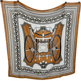 エルメス HERMES カレジェアン140 四輪車の車輪 マルチカラー カシミヤ/シルク レディース スカーフ