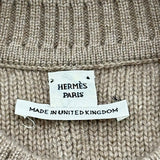 エルメス HERMES セリエボタンカシミヤニットカーディガン ベージュ カシミヤ レディース カーディガン