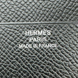 エルメス HERMES ニューHパッサンコンパクト W刻印 ブラック シルバー金具 エプソン レディース 二つ折り財布