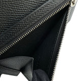 エルメス HERMES ニューHパッサンコンパクト W刻印 ブラック シルバー金具 エプソン レディース 二つ折り財布