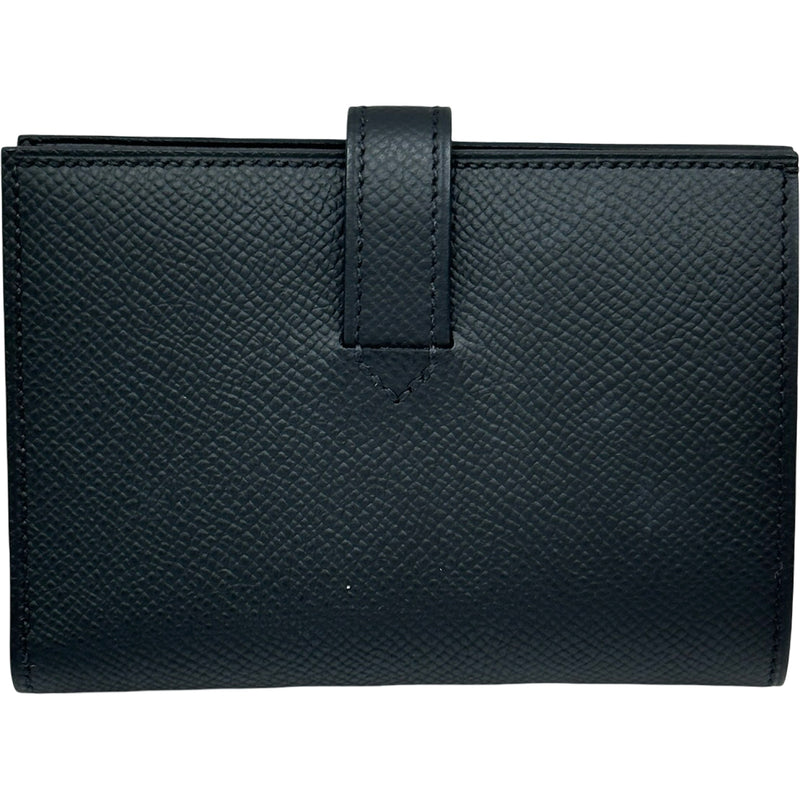 エルメス HERMES ニューHパッサンコンパクト W刻印 ブラック シルバー