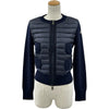 モンクレール MONCLER ダウン切替ニットカーディガン ネイビー ナイロン レディース カーディガン