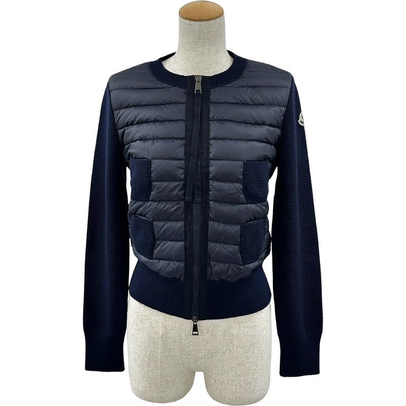 モンクレール Alla Coreana ダウンニットカーディガン ネイビー XL モンクレール MONCLER ダウン切替ニットカーディガン ネイビー