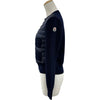 モンクレール MONCLER ダウン切替ニットカーディガン ネイビー ナイロン レディース カーディガン