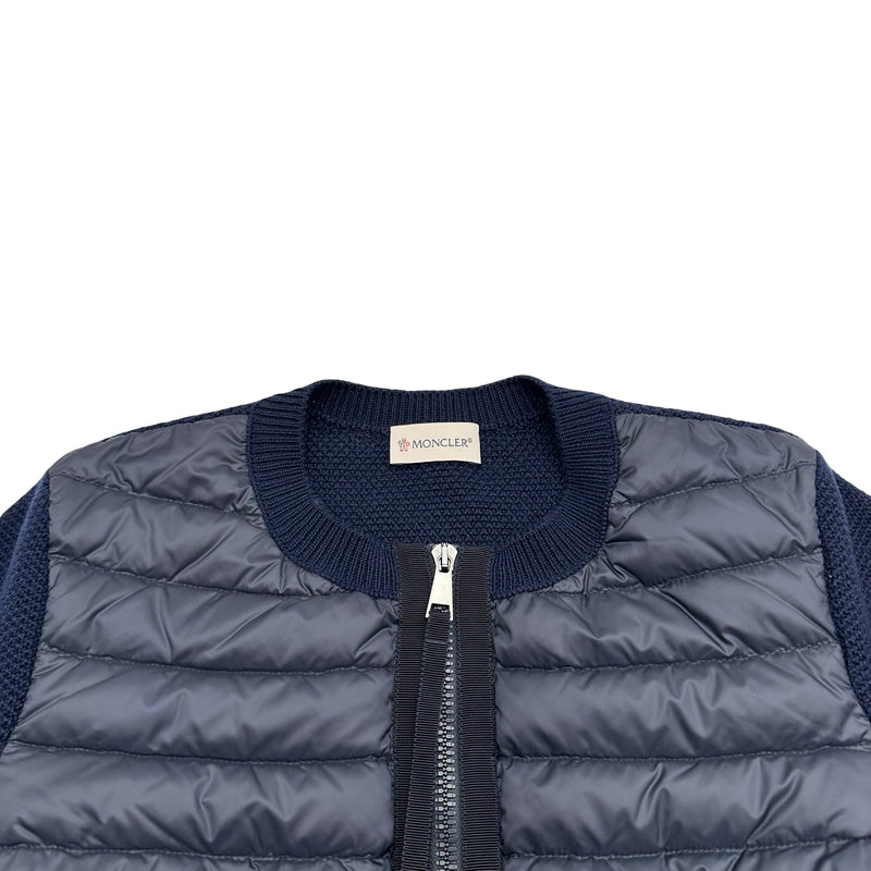 モンクレール MONCLER ダウン切替ニットカーディガン ネイビー