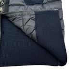 モンクレール MONCLER ダウン切替ニットカーディガン ネイビー ナイロン レディース カーディガン