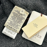 エルメス HERMES セリエボタンカシミヤニットカーディガン グレー カシミヤ レディース カーディガン