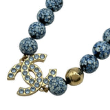 シャネル CHANEL ココマークグラスストーンネックレス ブルー メタル/グラスストーン アクセサリー