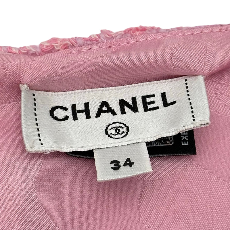 シャネル CHANEL ココマークツイードミニワンピース P80327 ピンク
