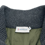 モンクレール MONCLER ヘリンボーンニットジャケット グレー ウール レディース ミリタリージャケット