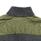 モンクレール MONCLER ヘリンボーンニットジャケット グレー ウール レディース ミリタリージャケット