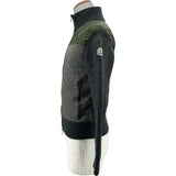 モンクレール MONCLER ヘリンボーンニットジャケット グレー ウール レディース ミリタリージャケット