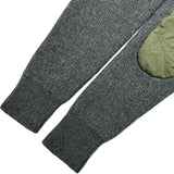 モンクレール MONCLER ヘリンボーンニットジャケット グレー ウール レディース ミリタリージャケット