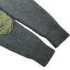 モンクレール MONCLER ヘリンボーンニットジャケット グレー ウール レディース ミリタリージャケット