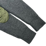 モンクレール MONCLER ヘリンボーンニットジャケット グレー ウール レディース ミリタリージャケット