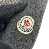 モンクレール MONCLER ヘリンボーンニットジャケット グレー ウール レディース ミリタリージャケット