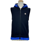 モンクレール MONCLER ダウン切替ニットベスト ネイビー ウール レディース ベスト