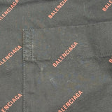 バレンシアガ BALENCIAGA ロゴ総柄長袖シャツ 534333 ブラック コットン メンズ 長袖シャツ