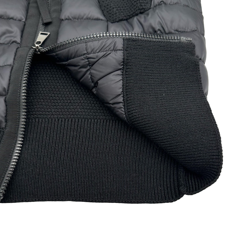 モンクレール MONCLER ダウン切替ニットカーディガン ブラック